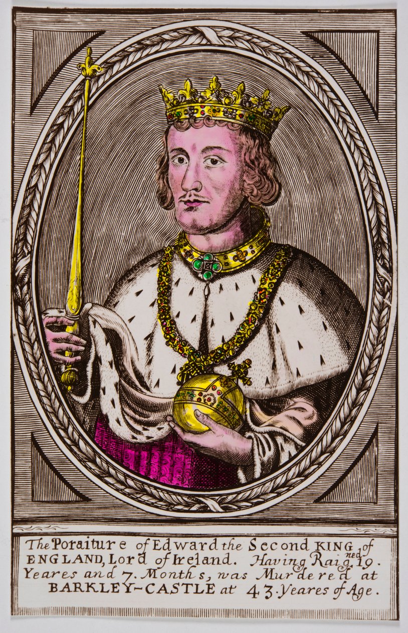 Porträtt av Edward II (1284-1327) kung av England, Privee Collection av Anonymous Anonymous