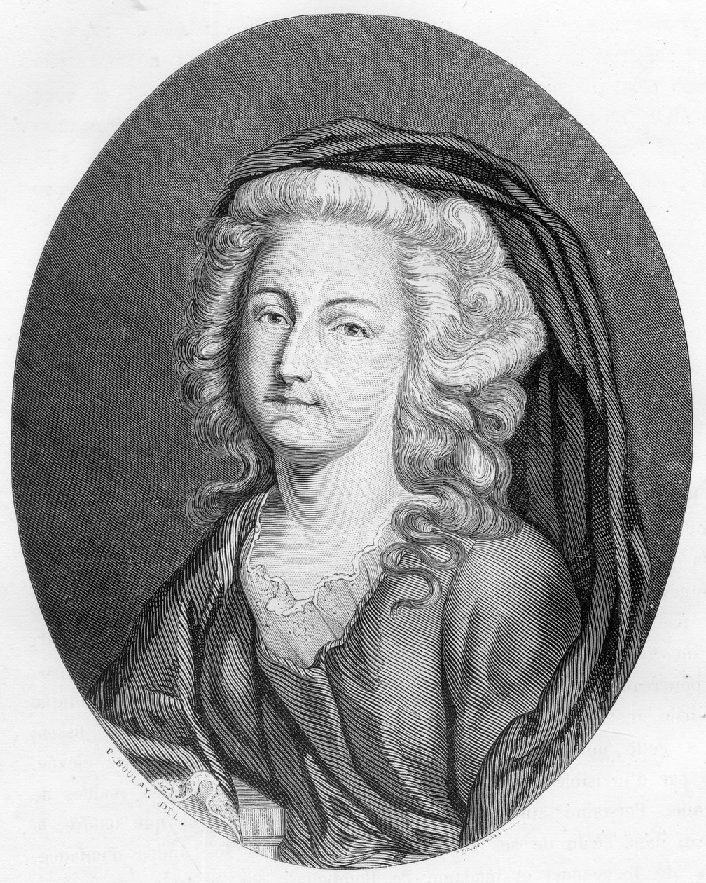 Porträtt av Elisabeth Philippine Marie Helene av Frankrike kallad Madame Elisabeth (1764-1794), syster till Ludvig XVI - Gravyr från 1863 i "" Le Livre Rouge - Histoire De L