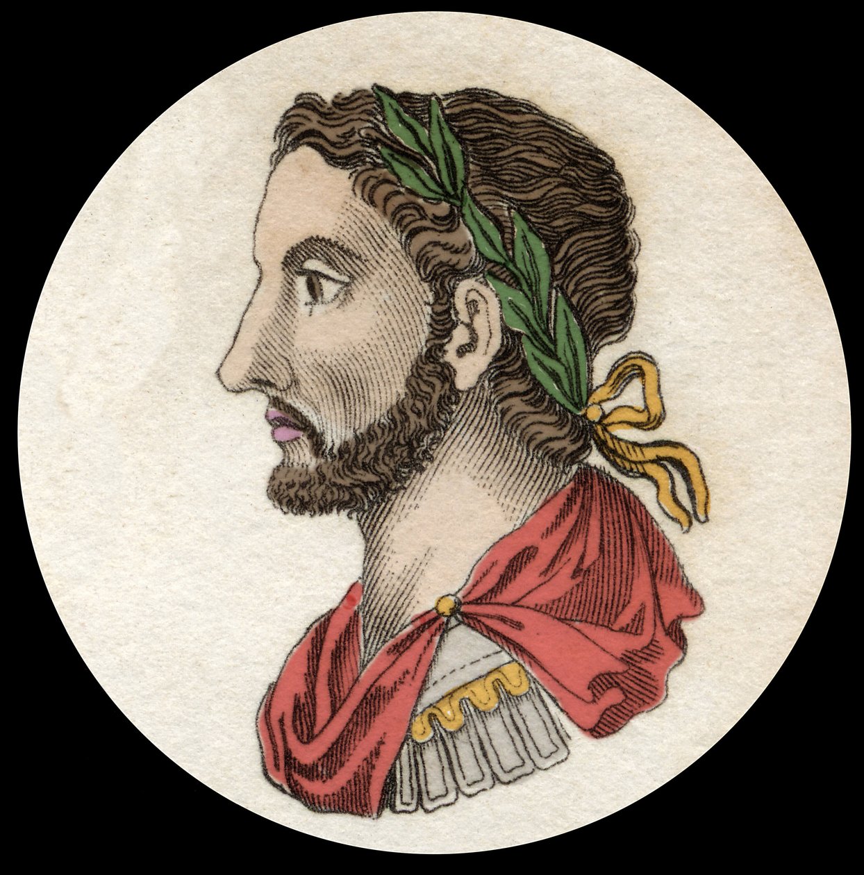Porträtt av kejsar Antoninus Pius (86-181). Gravyr av 1800-talet. Milanese av Anonymous Anonymous