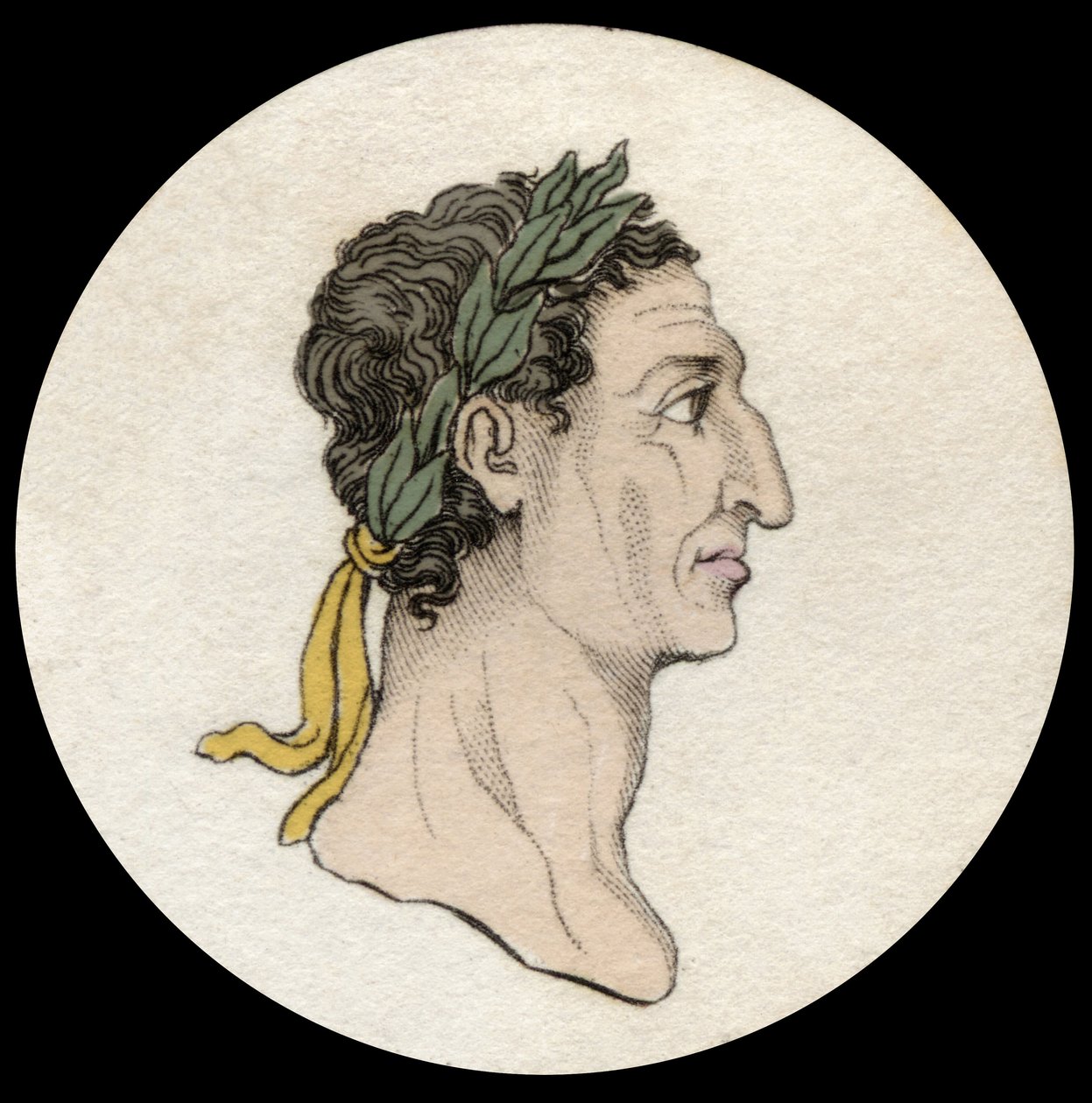 Porträtt av kejsar Nerva (Marcus Cocceius Nerva) (26-98 e.Kr.). Gravyr av 1800-talet. Milanese av Anonymous Anonymous
