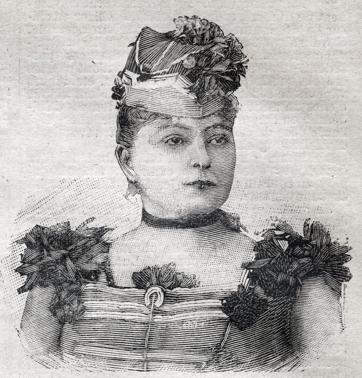Porträtt av Eugenie Weiss, känd som Jenny Baroness of Rahden, en medlem av den bresilianska cirkustruppen och författare till boken "The novel of L