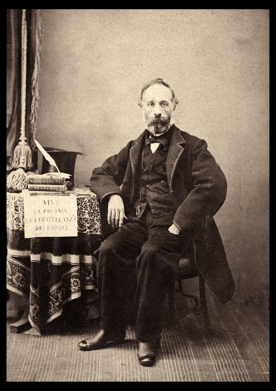 Porträtt av Francesco Crispi (1818-1901) italiensk statsman 1863. ©Lee/leemage av Anonymous Anonymous