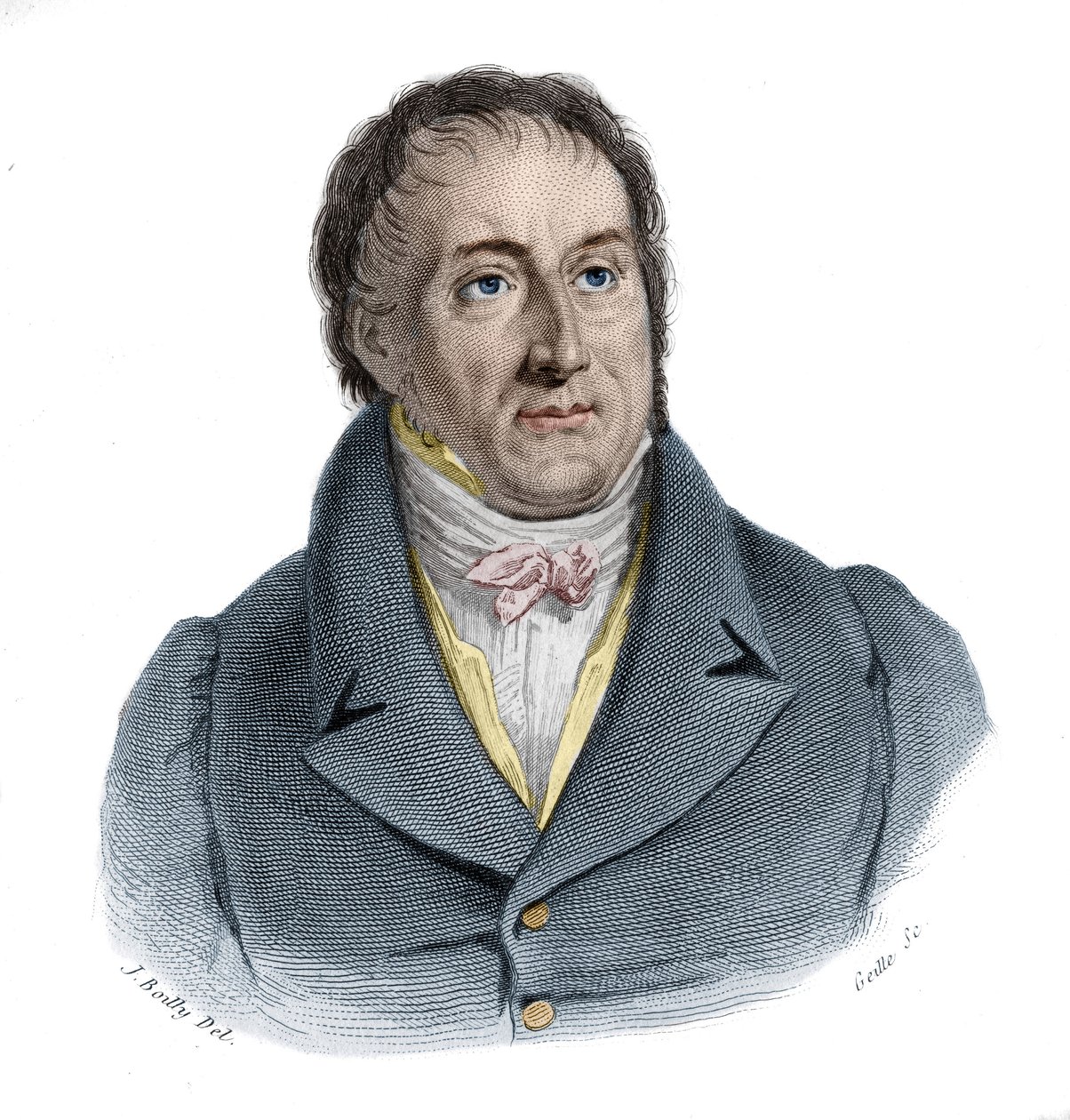 Porträtt av Francois-Antoine (Francois Antoine) Jecker (1765-1834), fransk ingenjör i "Porträtt och historia av användbara män: män och kvinnor i alla länder och av alla förhållanden, som förvärvat rättigheter till erkännande av män" publicerat och propage av Anonymous Anonymous
