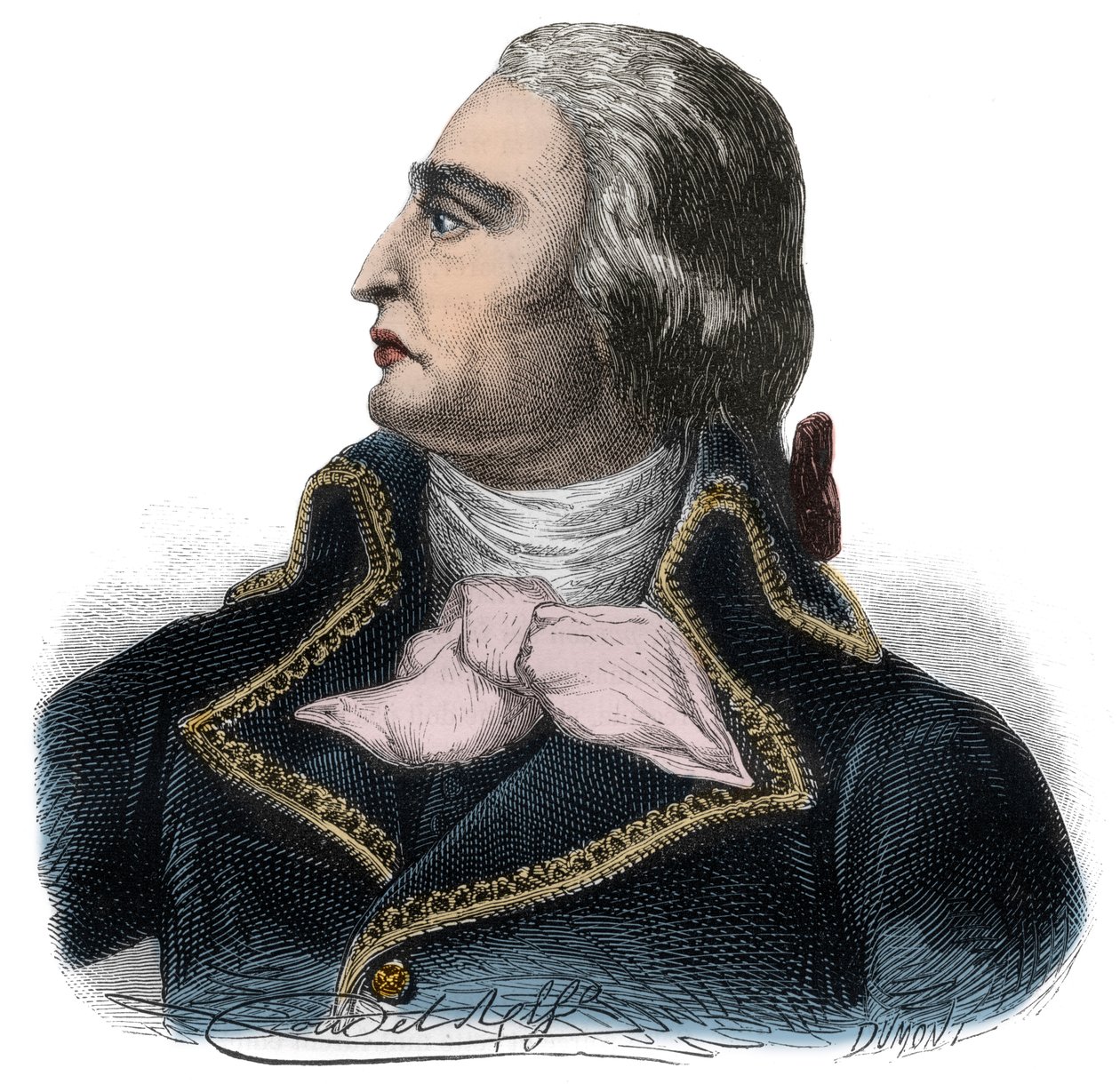 Porträtt av Francois Joseph Westermann, fransk general (1751-1794) av den republikanska armén - Gravyr i "Histoire des Girondins"" av Alphonse de Lamartine (1790-1869) 1865-1866 - Privat samling av Anonymous Anonymous