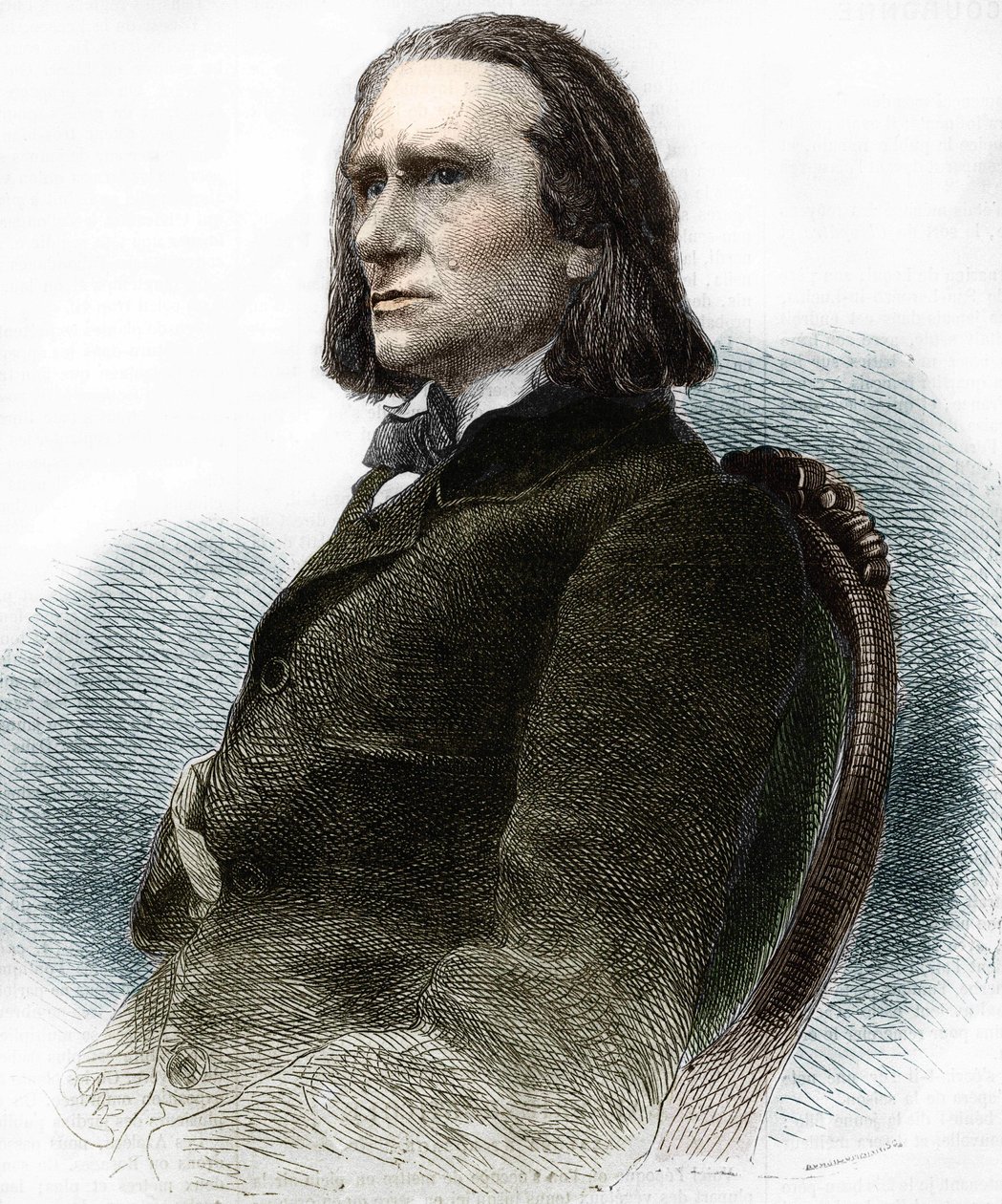 Porträtt av Franz Liszt, ungersk pianist och kompositör (1811 - 1886). av Anonymous Anonymous
