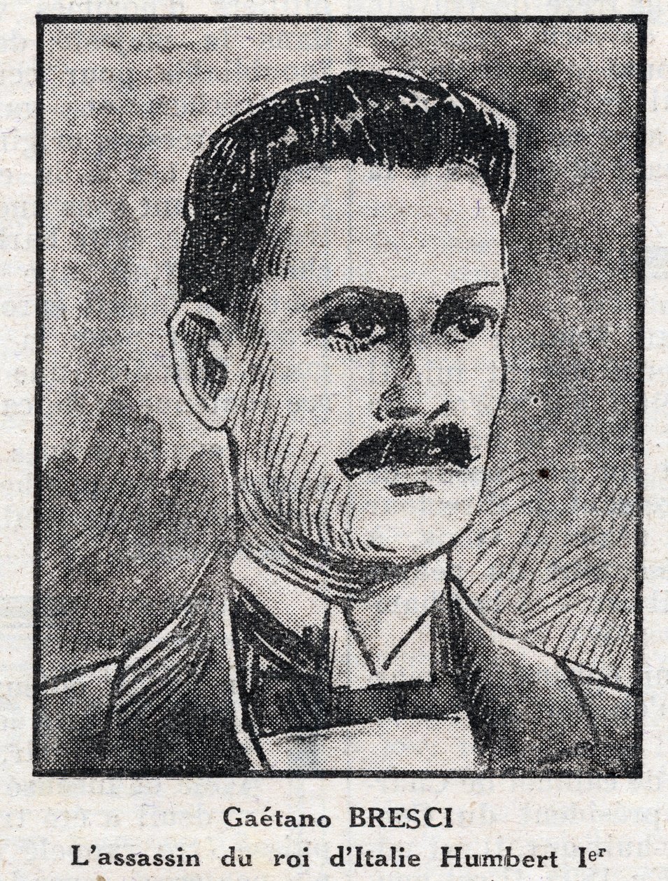 Porträtt av Gaetano Bresci (1869-1901), italiensk anarkist som mördade kung Humbert 1:a (Umberto I) av Anonymous Anonymous