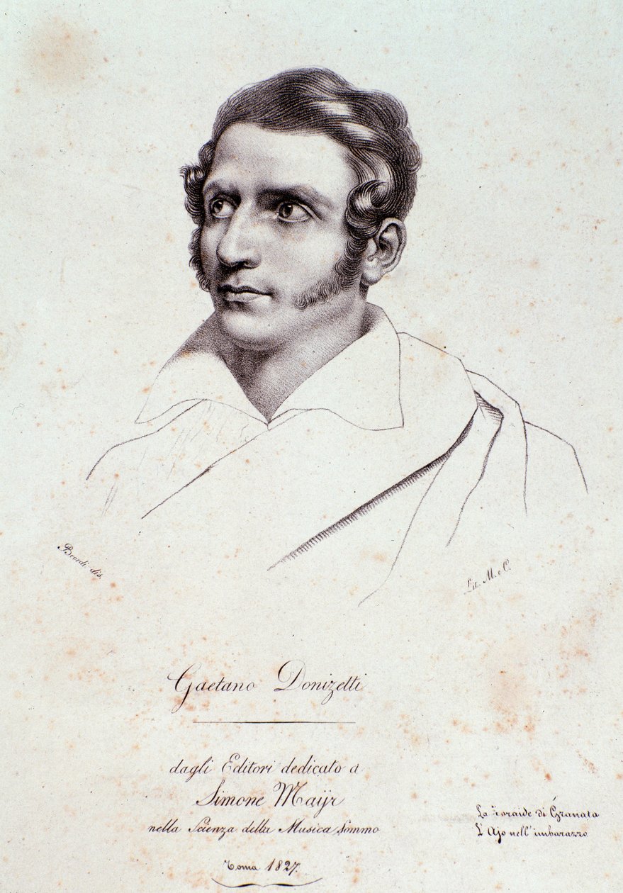 Porträtt av Gaetano Donizetti (gravyr av Anonymous Anonymous