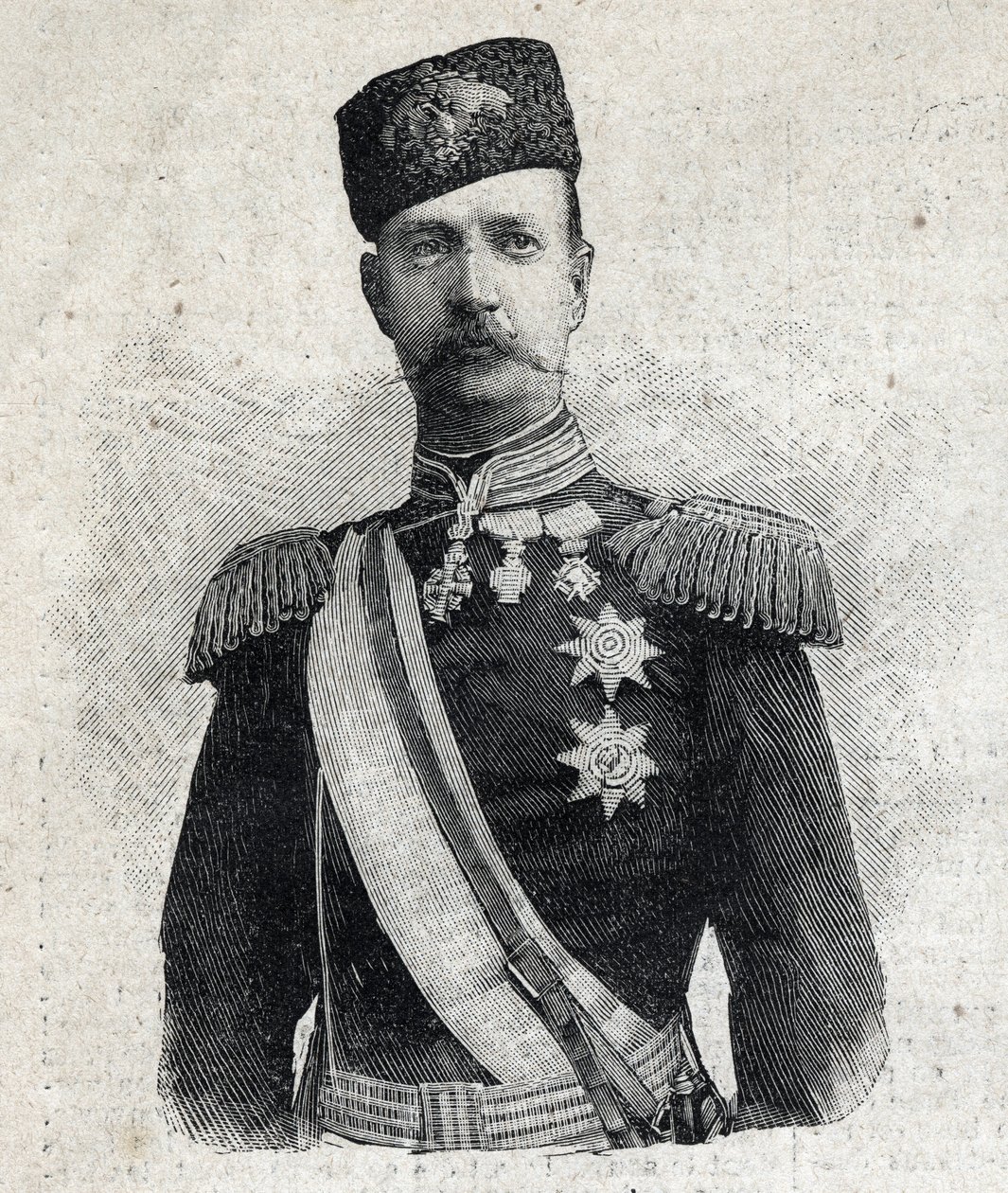 Porträtt av George I, kung av Grekland (1845-1913). Gravyr i "" Le Peute Parisien"" av Anonymous Anonymous