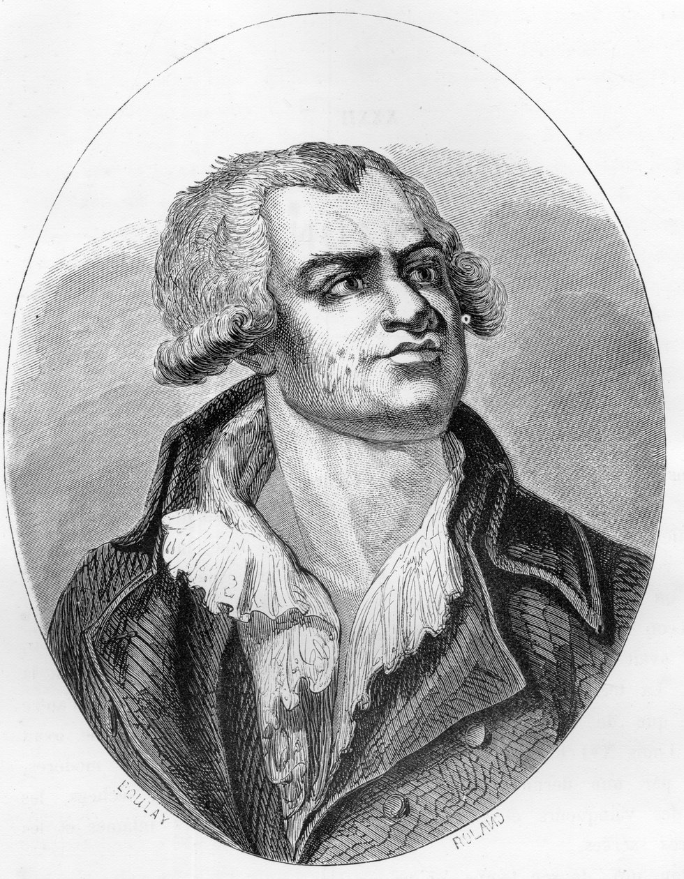 Porträtt av Georges Danton (1759 - 1794) talare och politiker - Gravyr från 1863 i "Den röda boken - Histoire De L