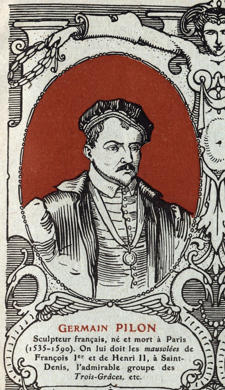Porträtt av Germain Pilon (1535-1590), fransk skulptör. Gravyr från 1914. Privat samling. av Anonymous Anonymous