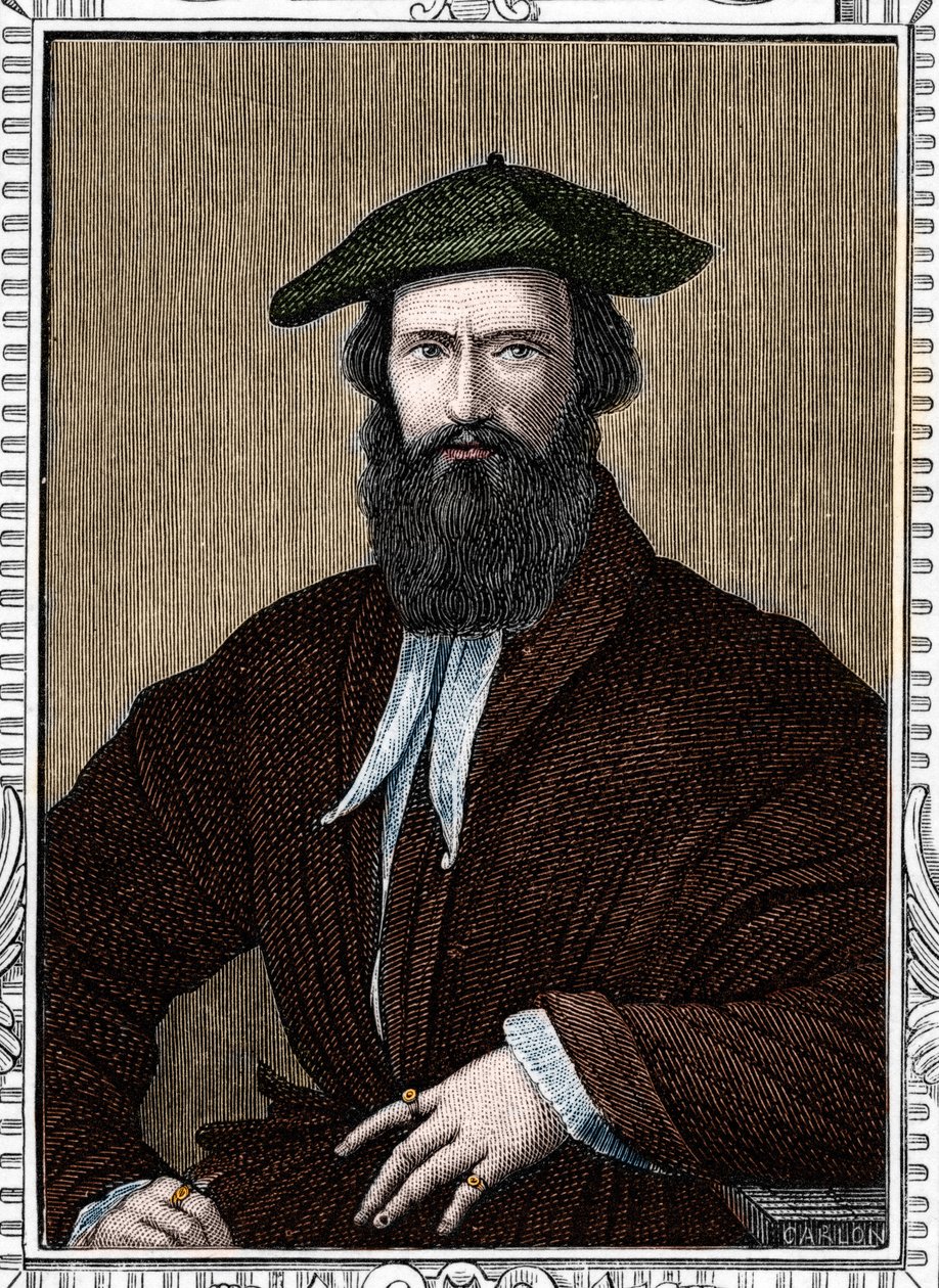 Porträtt av Girolamo Francesco Maria Mazzola sa Parmigianino eller Parmesanen (1503-1540) italiensk målare. gravyr av 1859 i "" gallerierna i Europa - Italien "" av armengaud. Privat samling. av Anonymous Anonymous