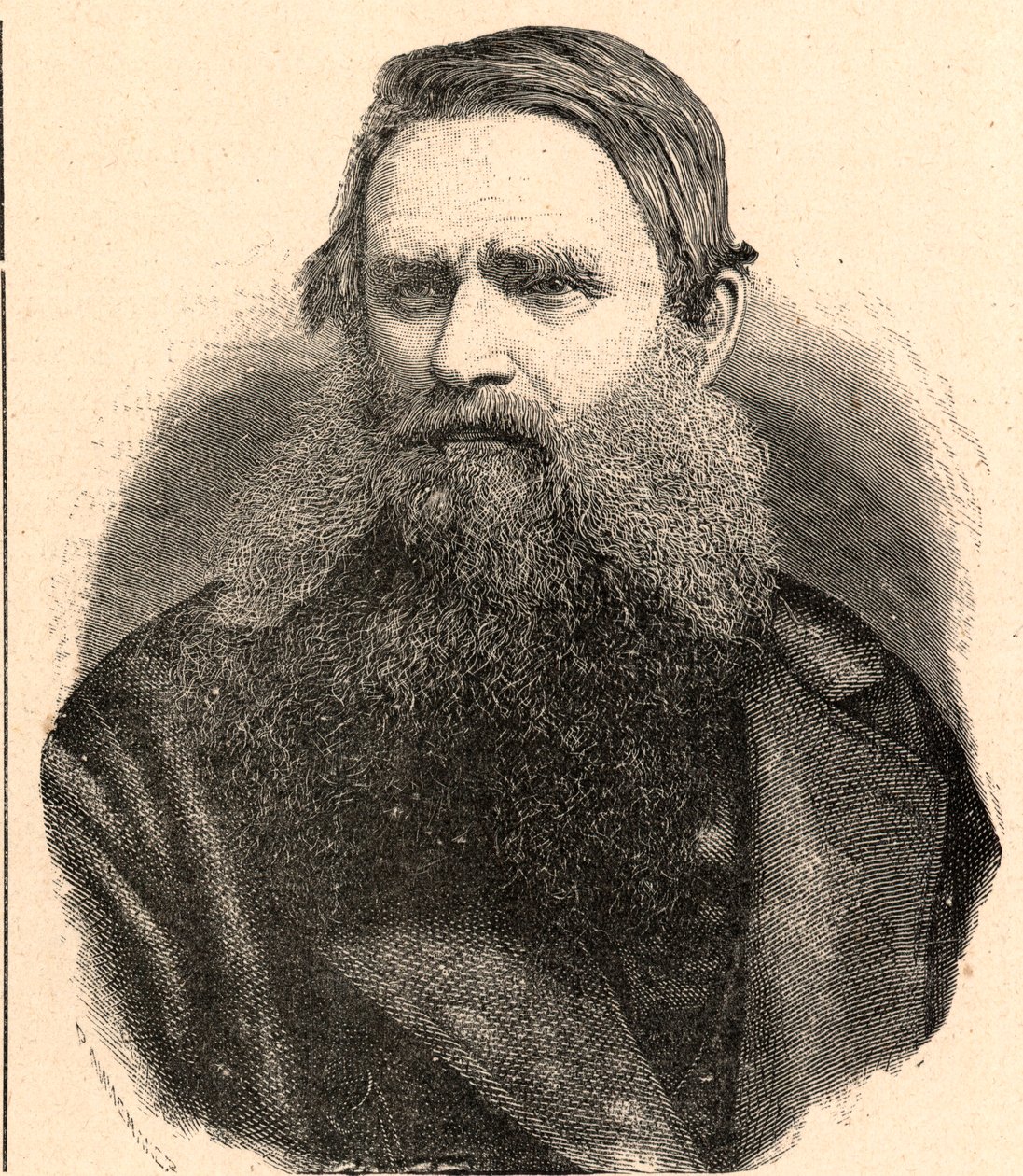 Porträtt av Henri Depelchin (1822-1900), jesuitmissionär, förste överordnad för uppdraget i Övre Zambeze (Övre Zambeze) i Afrika. Gravyr i "The Catholic Missions in the XIXth Century"" av Louis-Eugene (Louis Eugene) Louvet. privat samling. av Anonymous Anonymous