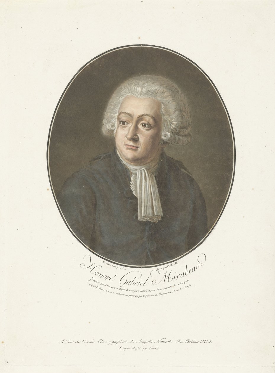 Porträtt av Honoré Gabriel Mirabeau av Anonymous Anonymous