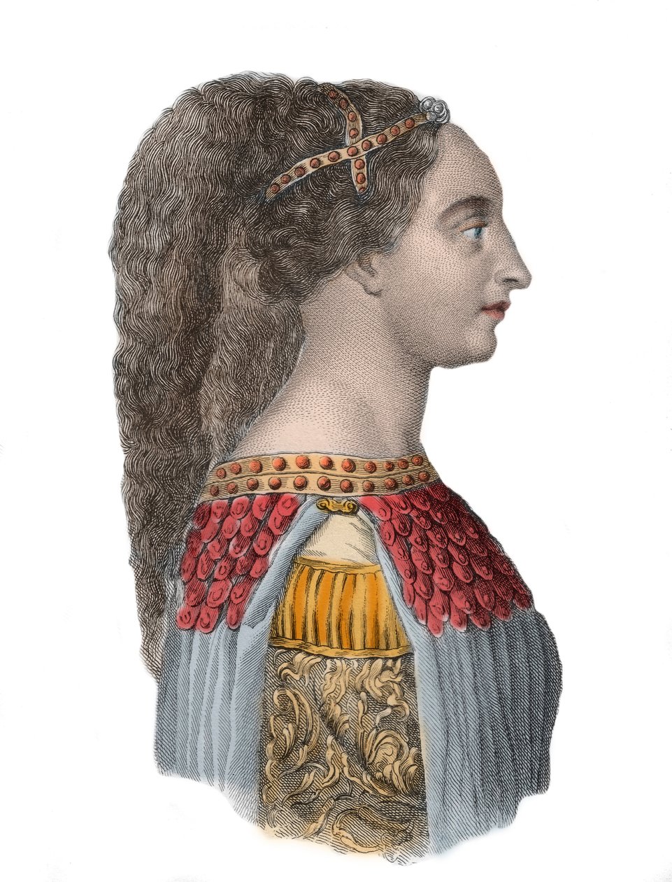 Porträtt av Isotta degli Atti - italiensk renässanskvinna - 1433-1474 - av Anonymous Anonymous