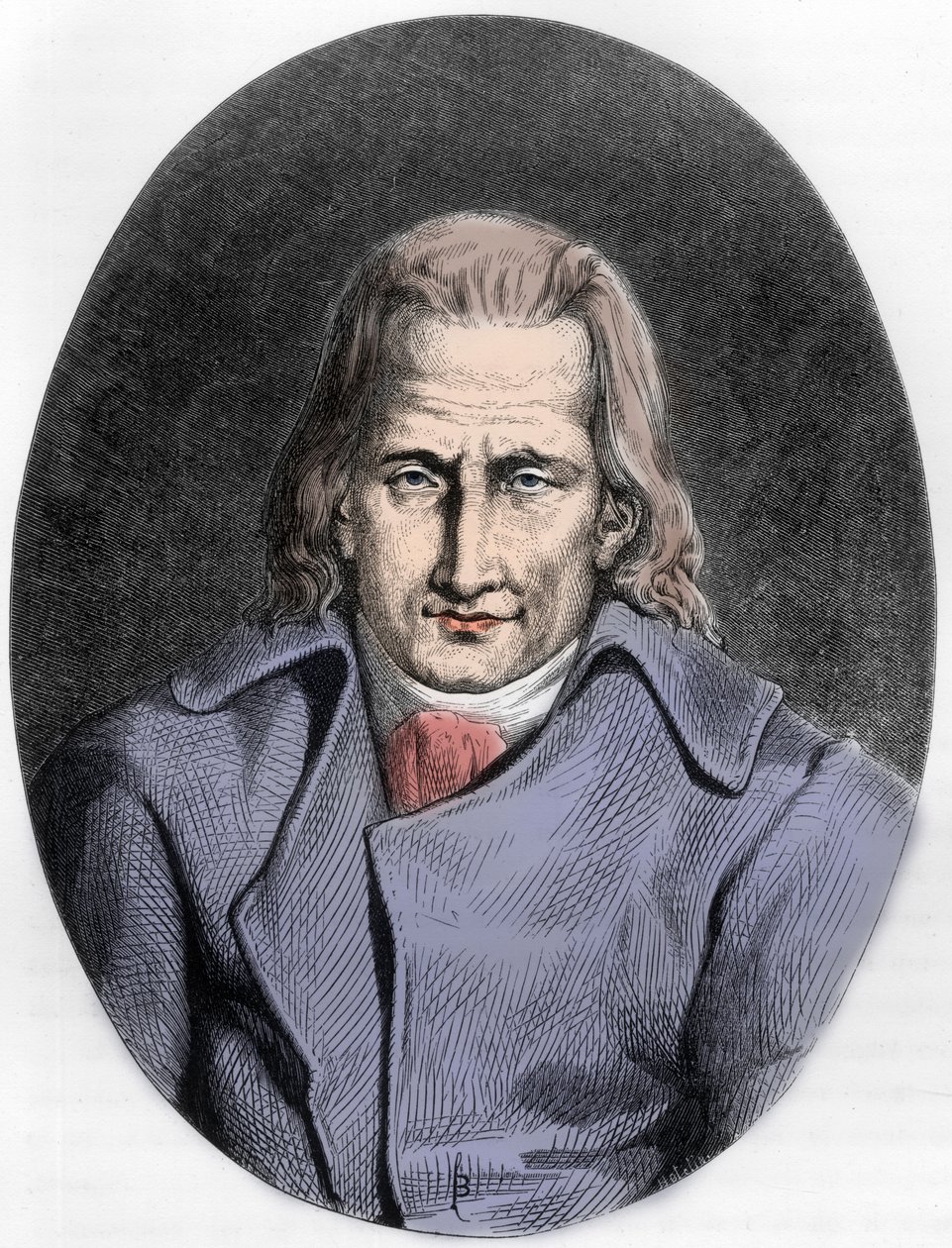 Porträtt av Jacques Cazotte, fransk författare - Porträtt av Jacques Cazotte (1719-1792) - Gravyr från 1863 i "" Le Livre Rouge - Histoire De L