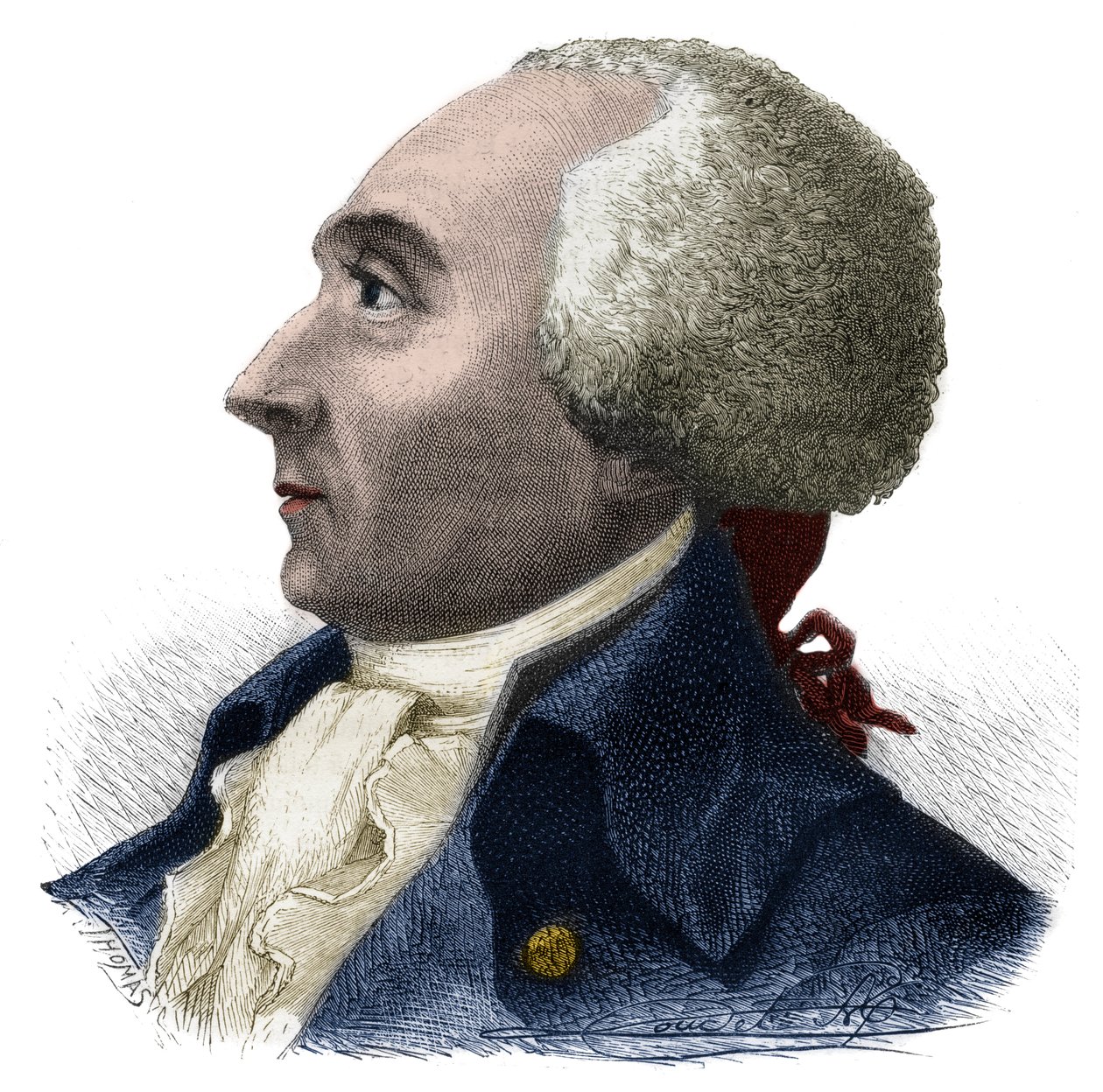 Porträtt av Jacques Rene Hebert (1757-1794) fransk journalist och politiker - Gravyr i "Histoire des Girondins"" av Alphonse de Lamartine (1790-1869) 1865-1866 - Privat samling av Anonymous Anonymous
