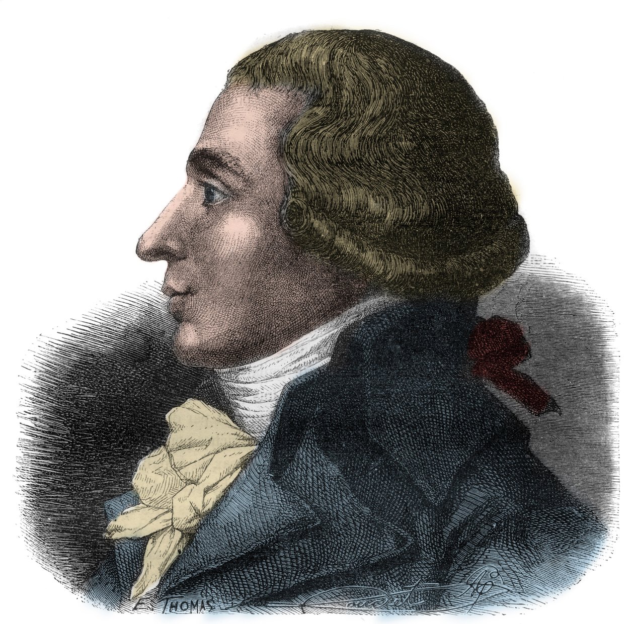 Porträtt av Jean-Baptiste Boyer-Fonfrede (Jean Baptiste Boyer Fonfrede) (1766-1793), fransk politiker - Deputerad till konventet, det tillhör Girondinerna - Gravyr i "Histoire des Girondins" av Alphonse de Lamartine (1790-1869) 1865-1866 - Privat av Anonymous Anonymous