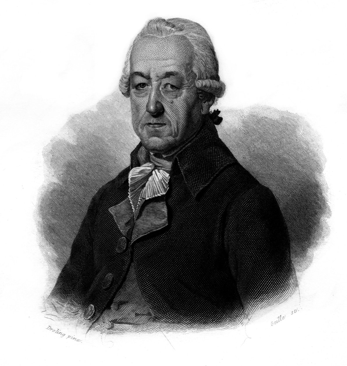 Porträtt av Jean-Georges Reber (Jean Georges) (1731-1816) fransk industriman I "" Porträtt och historia av användbara män: män och kvinnor i alla länder och alla förhållanden, som har förvärvat rättigheter till mäns erkännande" publicerade och pro av Anonymous Anonymous