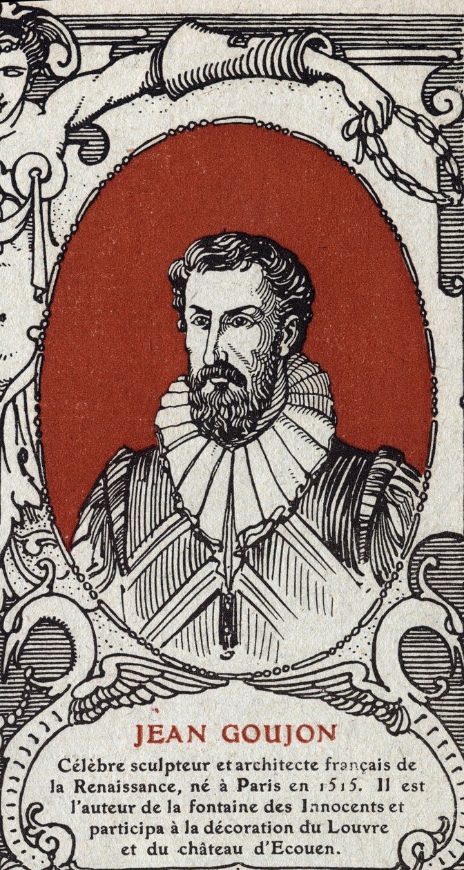 Porträtt av Jean Goujon (1510-1567), fransk skulptör och arkitekt. Gravyr från 1914. Privat samling. av Anonymous Anonymous