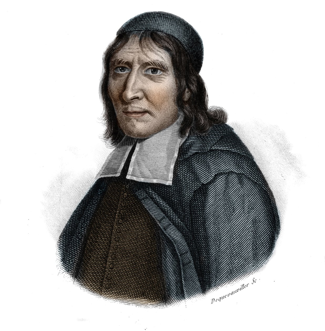 Porträtt av Jean Hamon (1618-1687), fransk läkare och Janseniste i "Porträtt och historia av användbara män: män och kvinnor i alla länder och av alla förhållanden, som förvärvat rättigheter till mäns erkännande" publicerad och propagerad av Society Mo av Anonymous Anonymous