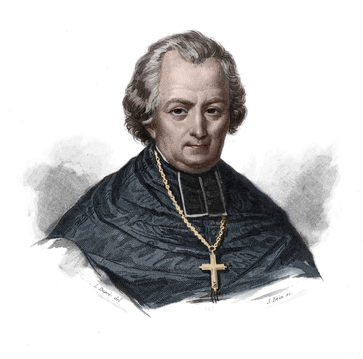 Porträtt av Jean Lefebvre de Cheverus (1768-1836) fransk kardinal, ärkebiskop av Bordeaux i "Porträtt och historia av användbara män: män och kvinnor i alla länder och av alla förhållanden, som förvärvat rättigheter till mäns erkännande" publicerad och pr. av Anonymous Anonymous
