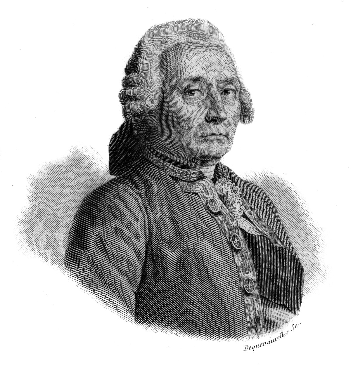 Porträtt av Jean Rodolphe (Jean-Rodolphe) Perronet (1708-1794), förste Ingenieur från Ponts et Chaussees du Royaume, grundare och direktör för Ecole des Ponts et Chaussees i "" Porträtt och historia av användbara män: män och kvinnor av alla länder och av Anonymous Anonymous