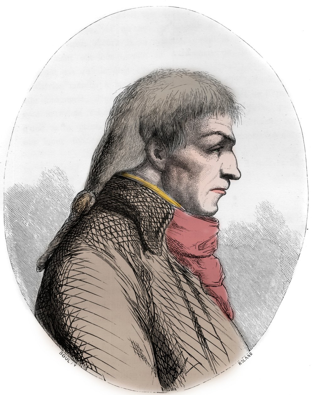 Porträtt av Joseph Le Bon (1765-95) Fransk politiker - Porträtt av Guislain Francois Joseph Le Bon (1765-1795), fransk revolutionär - Gravyr från 1863 i "Den röda boken - Histoire De L