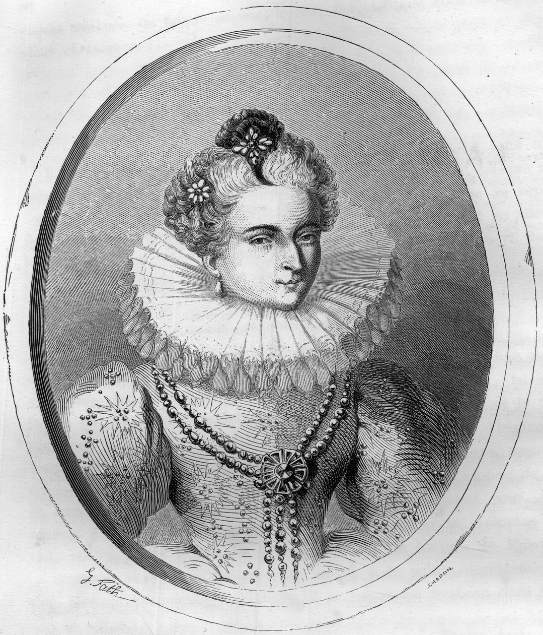Porträtt av Leonora Dori (eller Dosi) dit Galigai, marechale d