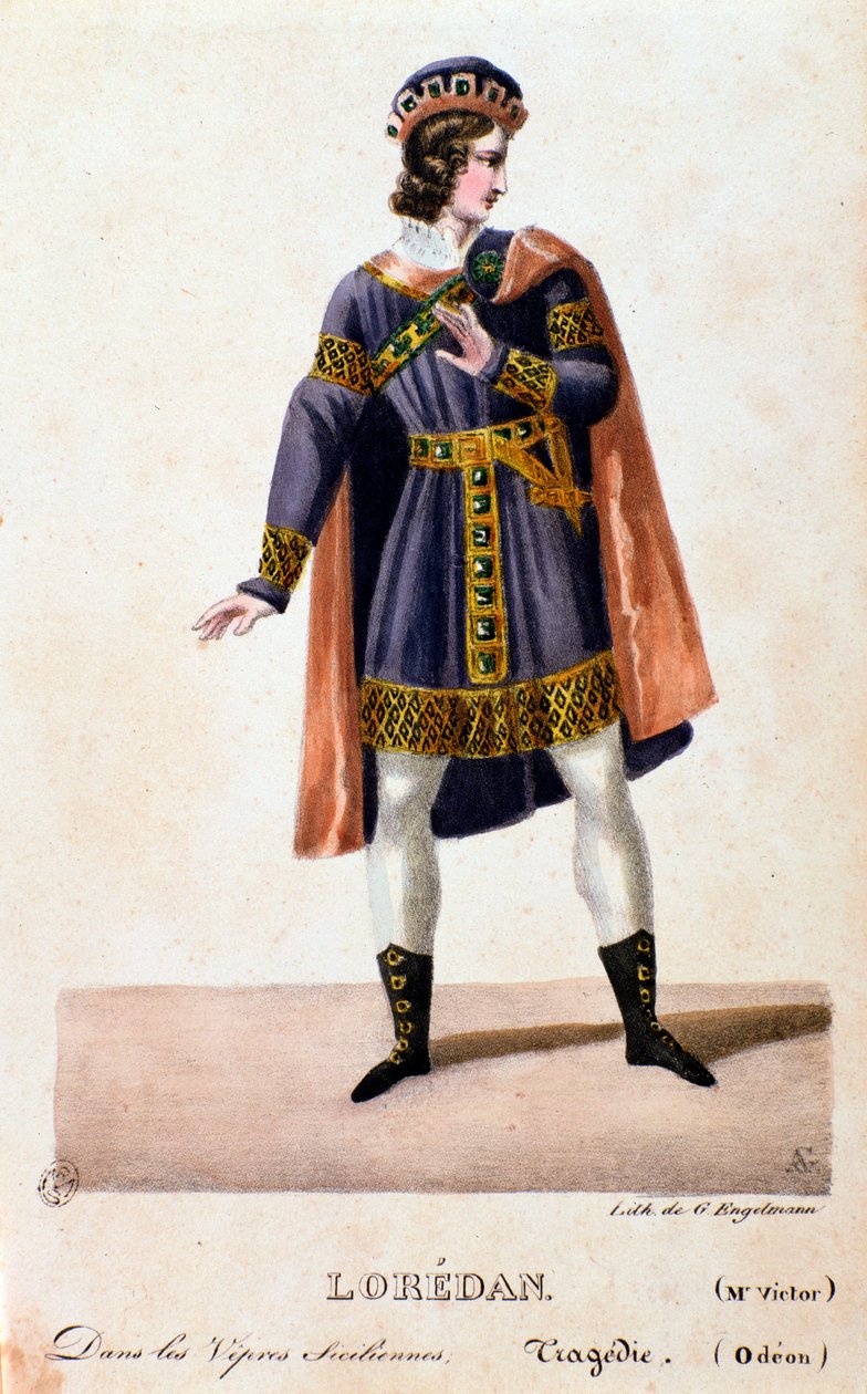 Porträtt av Loredan i The Sicilian Vespers opera av Giuseppe Verdi av Anonymous Anonymous