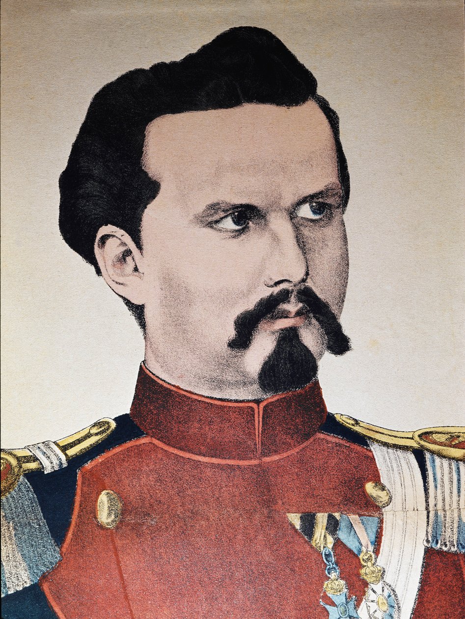 Porträtt av Ludwig II av Bayern (gravyr av Anonymous Anonymous