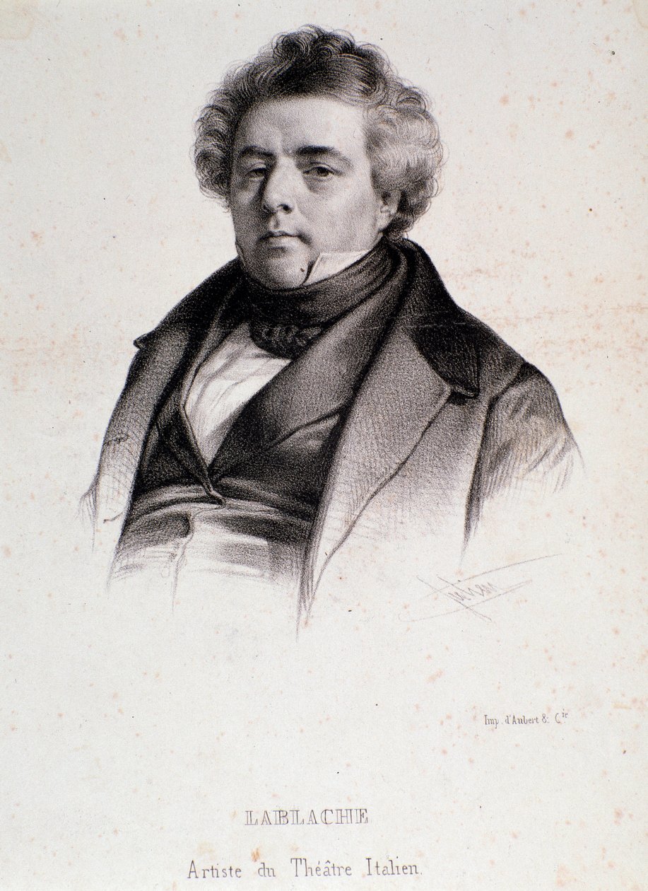 Porträtt av Luigi Lablache (1794-1858) Italiensk och fransk operasångare Gravyr. 1800-talet. Milanesisk privatsamling av Anonymous Anonymous