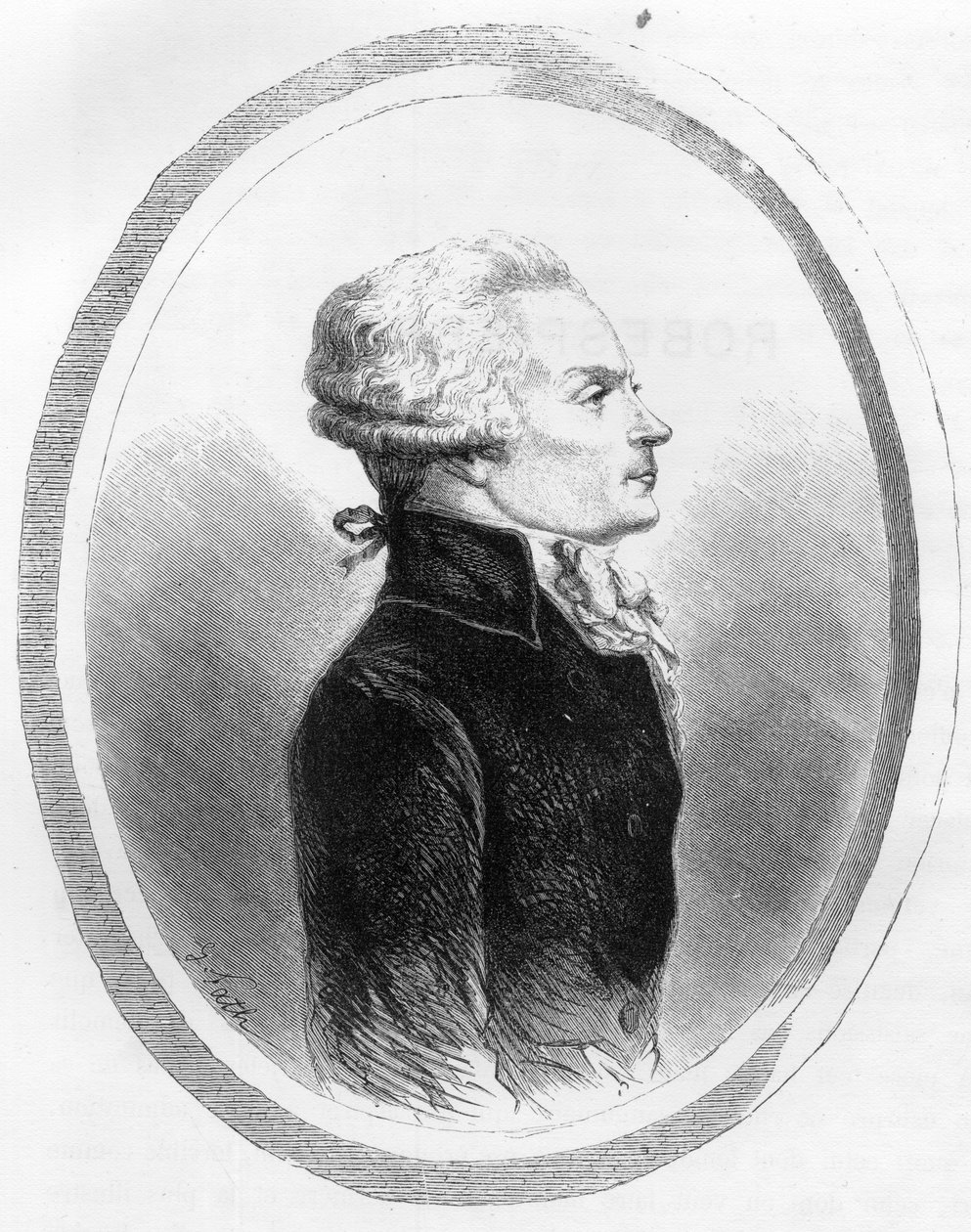 Porträtt av Maximilian av Robespierre (1758-1794) politiker - Gravyr från 1863 i "Den röda boken - Histoire De L