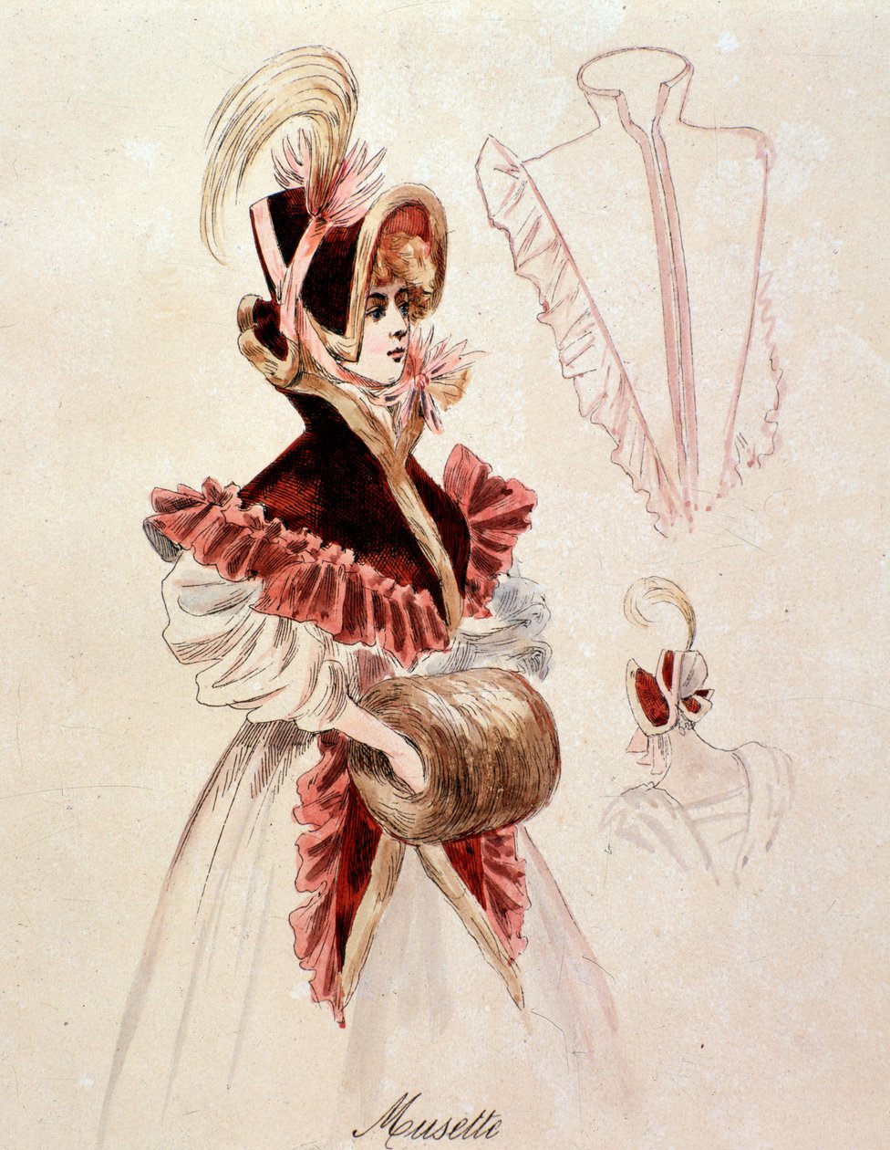 Porträtt av Musette, från La boheme av Puccini (1892-1895) av Anonymous Anonymous
