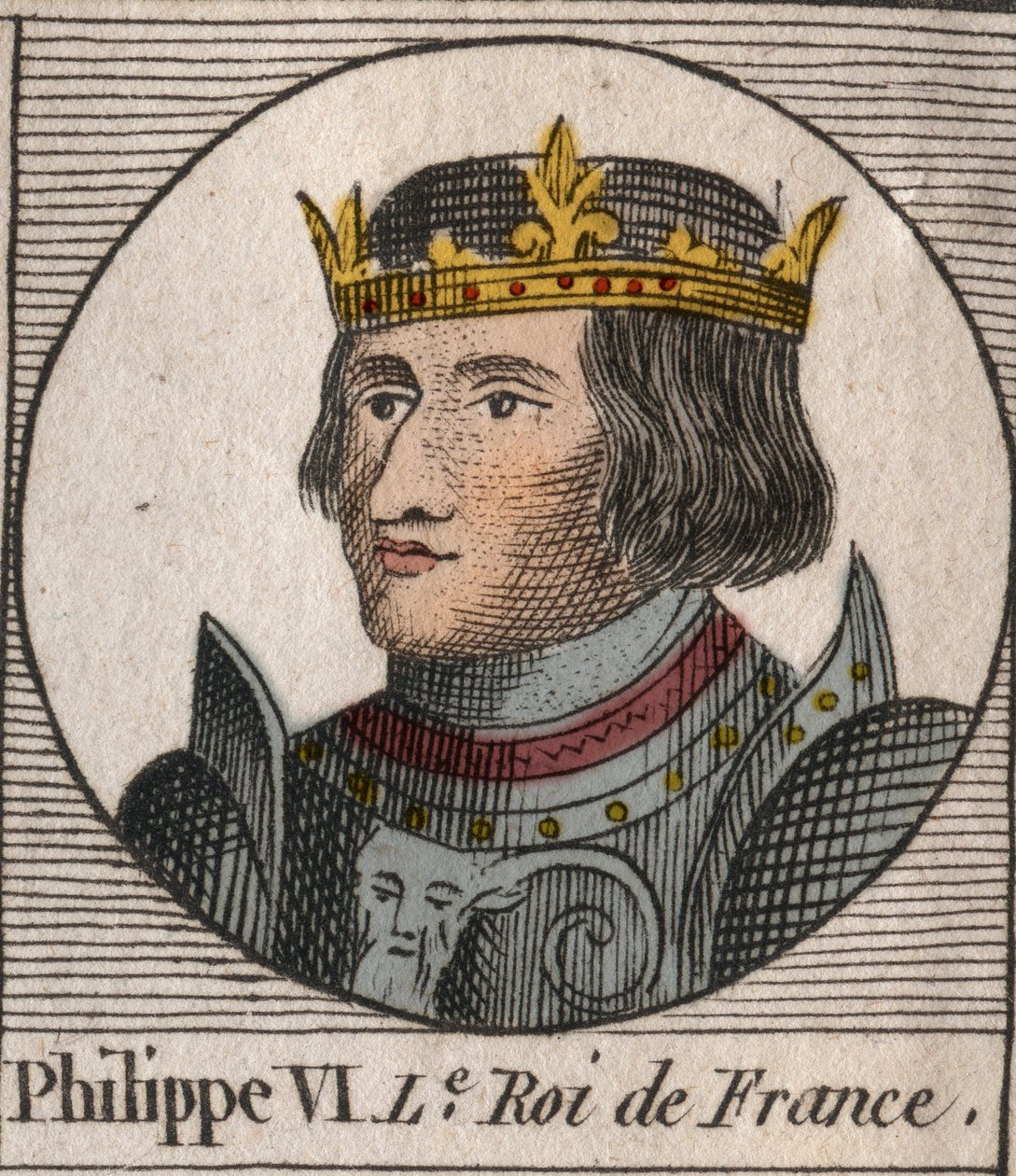 Porträtt av Philippe VI av Valois (1294 - 1350), kung av Frankrike - Filip VI av Valois (1293-1350) kung av Frankrike - gravyr från "Instruction sur l
