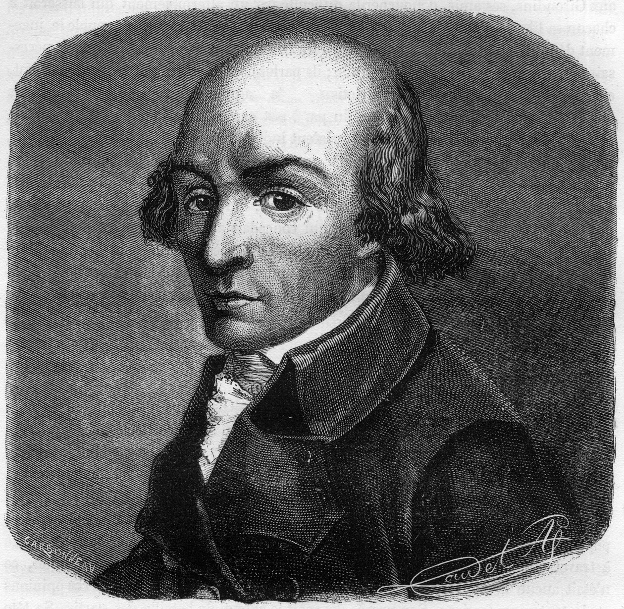 Porträtt av Pierre Florent (Pierre-Florent) Louvet, dit Louvet de la Somme (1757-1818), fransk politiker - Gravyr i "Histoire des Girondins" av Alphonse de Lamartine (1790-1869) 1865-1866 - Privat samling av Anonymous Anonymous