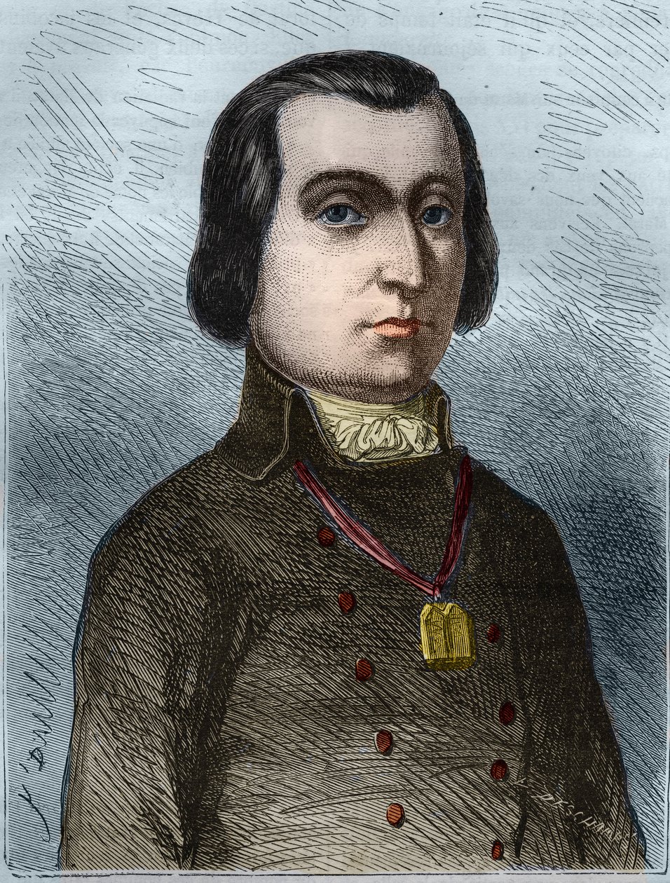 Porträtt av Pierre Joseph Cambon (1756 -1820) köpman i dukar, ställföreträdare för Herault vid Nationalkonventet. Gravyr från 1866 i "Histoire de la Revolution francaise"" av Adolphe Thiers. Privat samling. av Anonymous Anonymous
