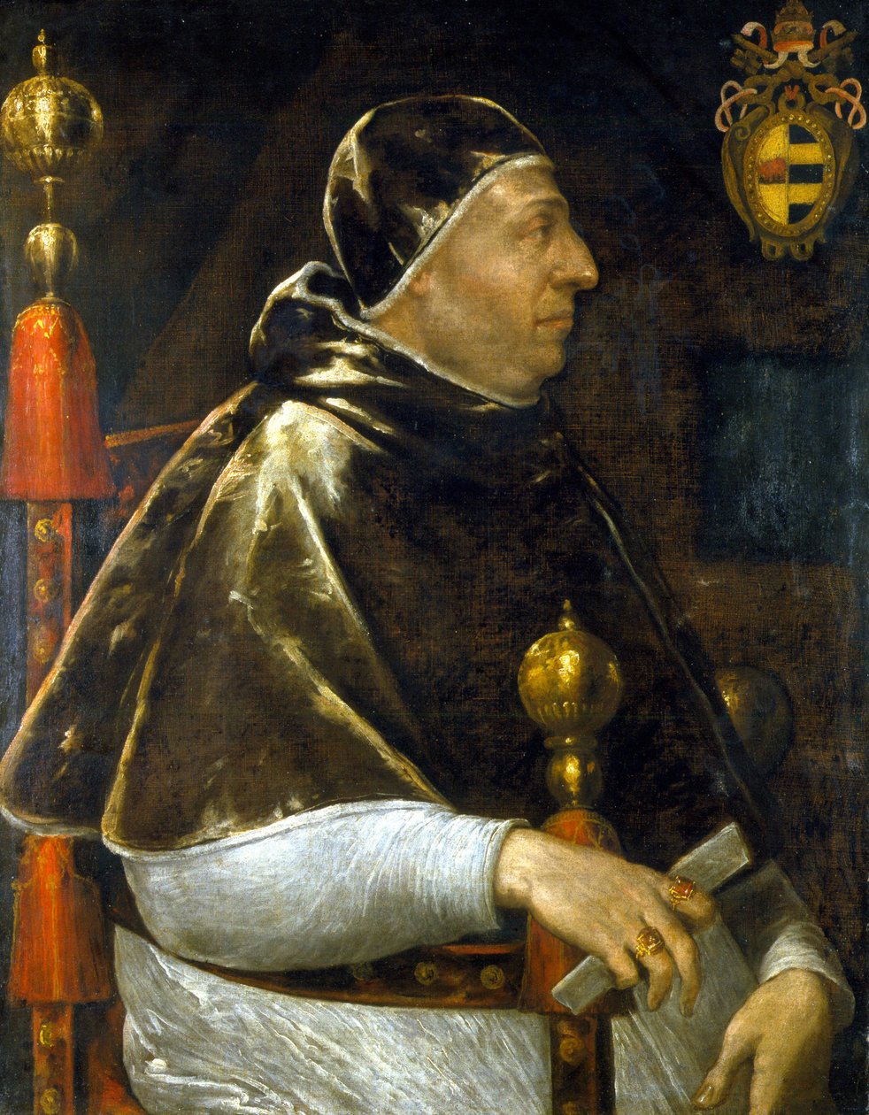 Porträtt av påven Alexander VI (Rodrigo Borgia 1431-1503). anonym målning. . Milano. av Anonymous Anonymous