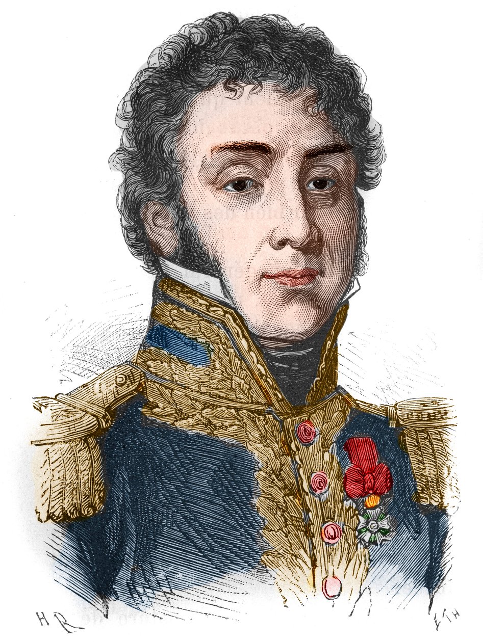 Porträtt av Remy Joseph Isidore Exelmans (eller Exelmans), marskalk och peer av Frankrike (1775 - 1852) - i "" L