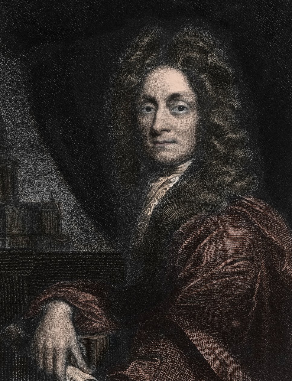 Porträtt av Sir Christopher Wren, engelsk arkitekt (1632-1723). av Anonymous Anonymous