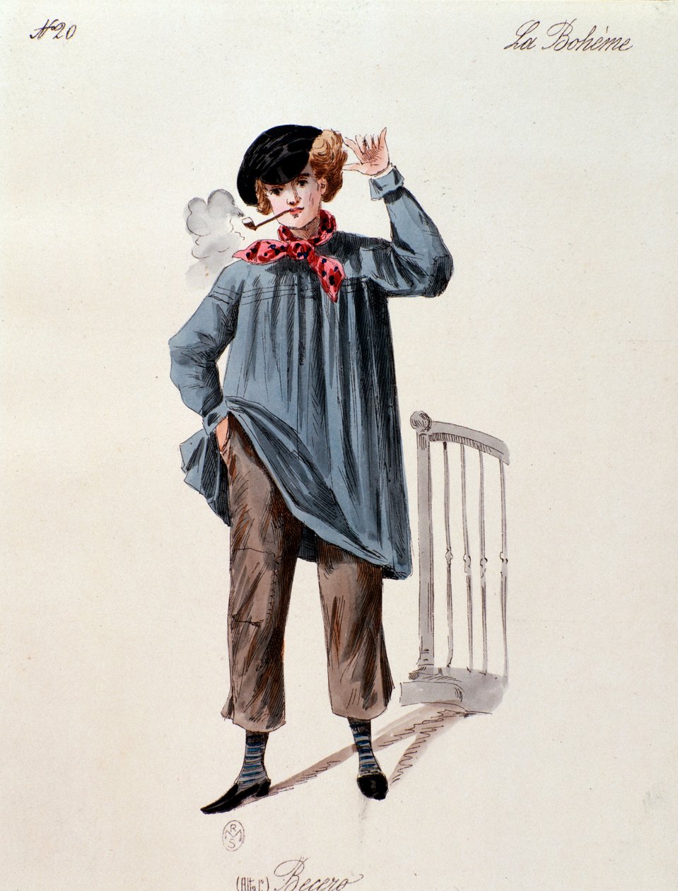 Porträtt av en gatuförsäljare I, från La boheme av Puccini (1892-1895) av Anonymous Anonymous