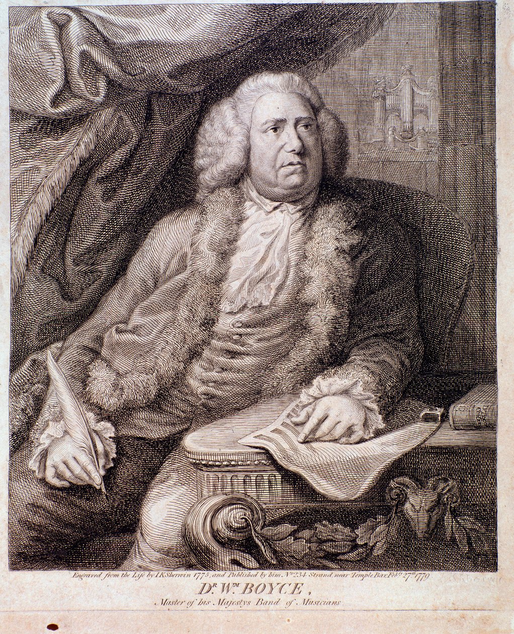 Porträtt av den engelske kompositören William Boyce (gravyr. 1700-talet) av Anonymous Anonymous