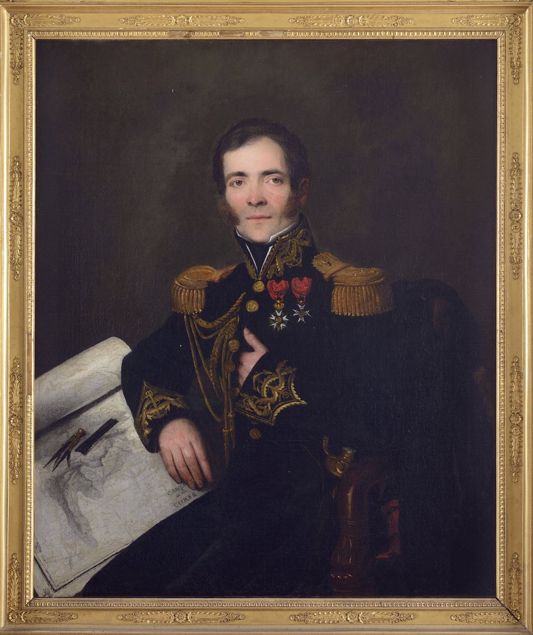 Porträtt av amiralen Anne Chretien Louis de Hell (1783-1864), Anonym . Olja på duk, ca. 1832. Privat samling av Anonymous Anonymous