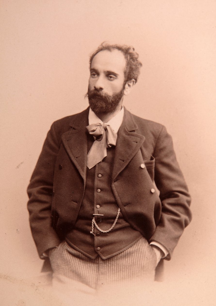 Porträtt av konstnären Isaac Ilitch (Isaak Ilyich) Levitan (1861-1900). Albumin foto av Anonymous Anonymous