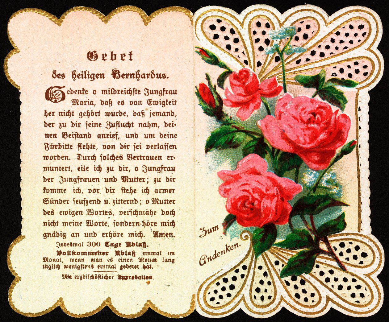 Bön riktad till St Bernard Pious bild. Vykort. Början av 1900-talet. Privat samling av Anonymous Anonymous