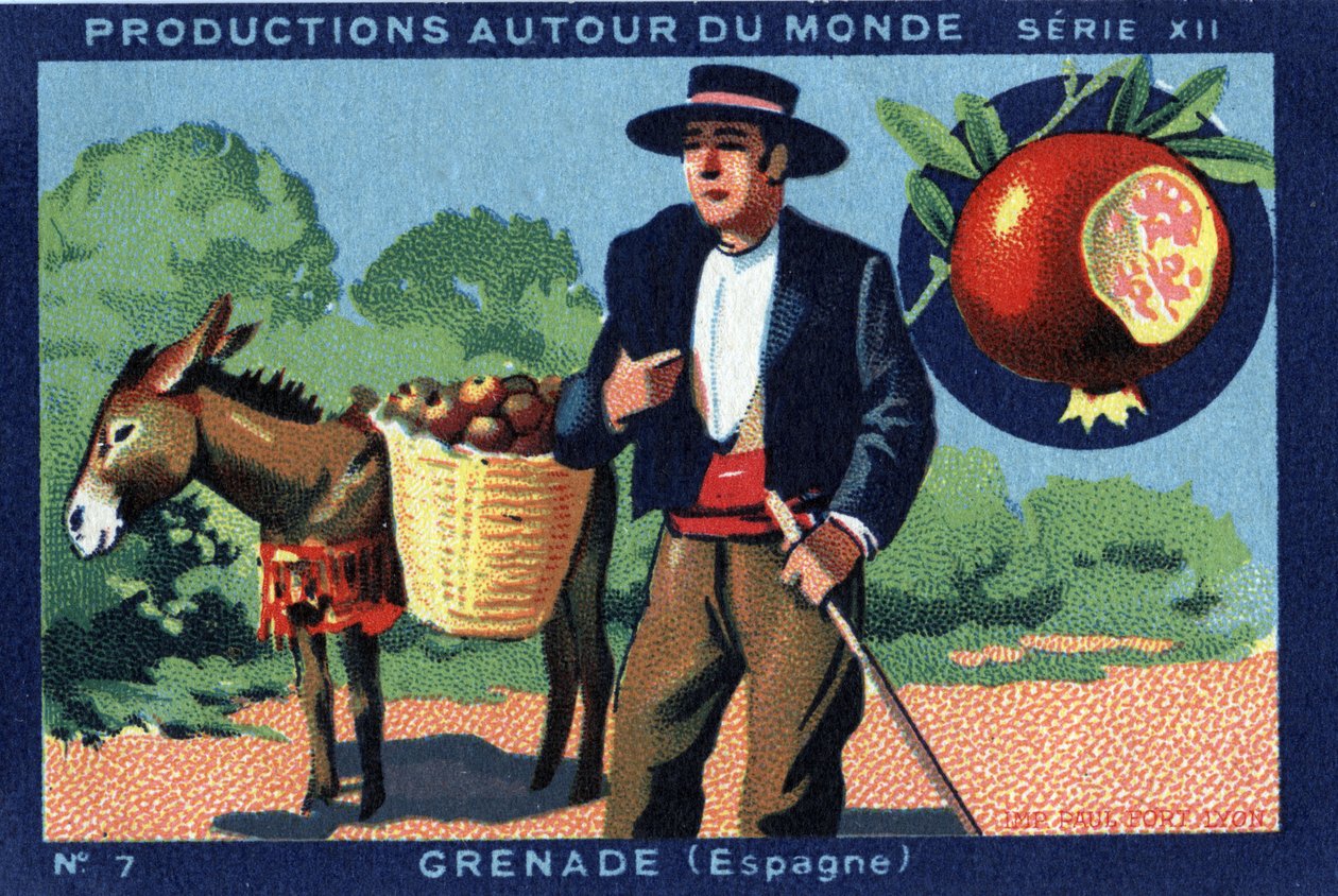 Produktioner runt om i världen: Granada i Spanien. Kromolitografi från 1933 i "" Joseph-Milliat Album"" av Anonymous Anonymous