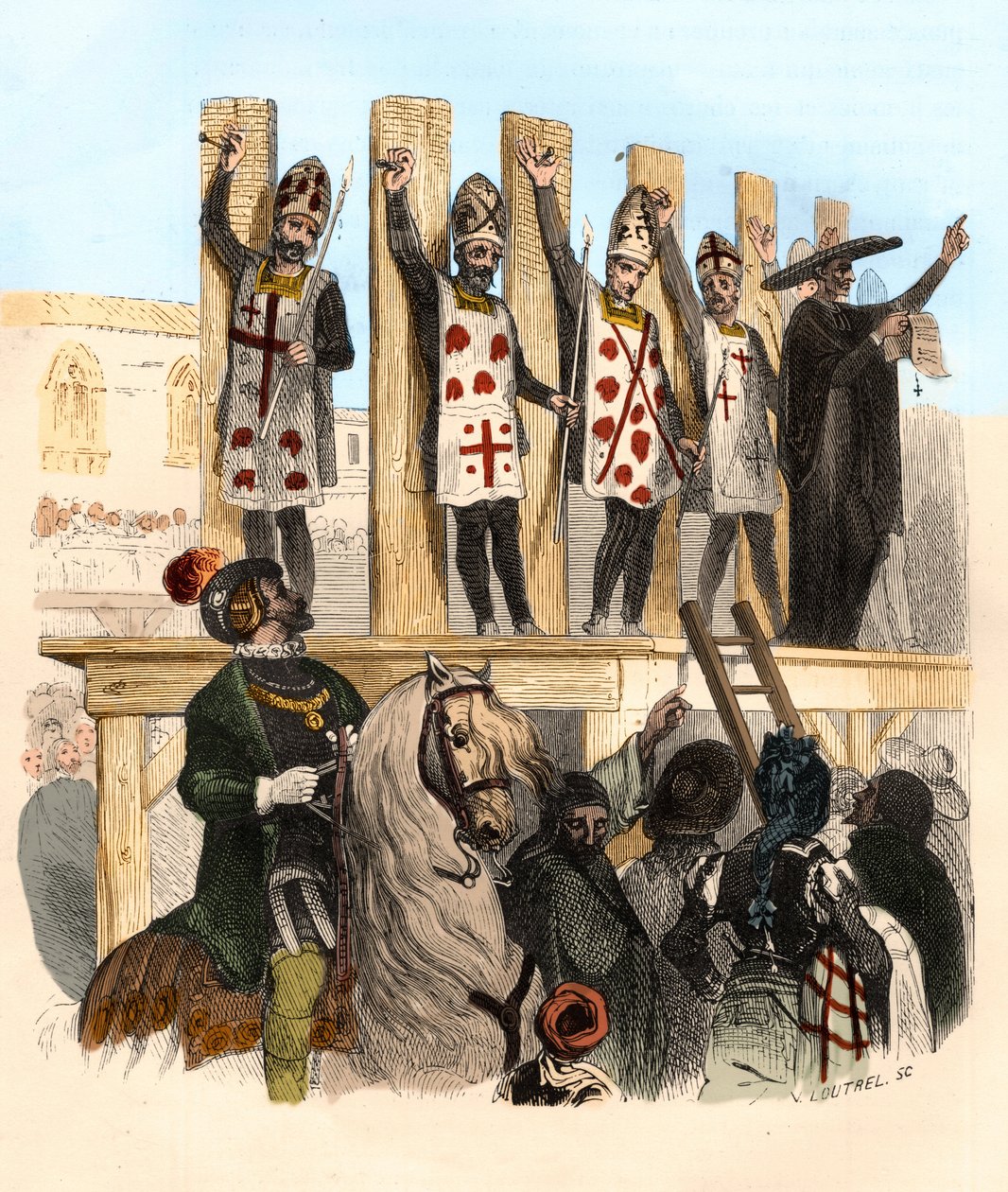 Straff av spiken på 1500-talet. Illustration i "" Mysteres of the Inquisition and Other Secretive Societies of Spain"" Av Victor de Fereal, Suberwick, Manuel Galo de Cuendias av Anonymous Anonymous