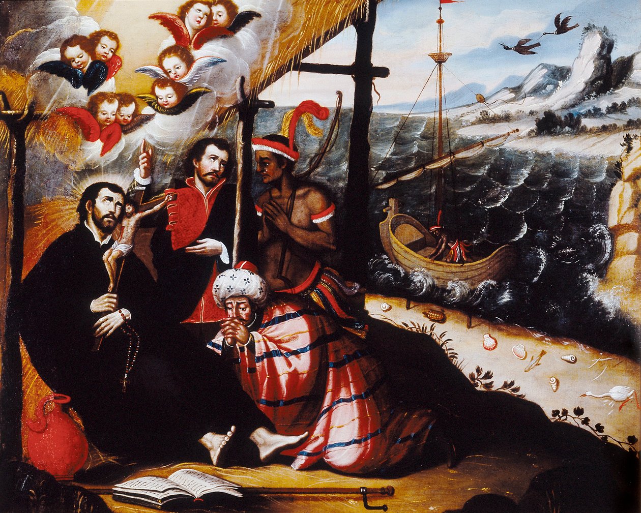 ""Representation of Saint Francois Xavier (1506-1552), Jesuit Missionary Co-grundare av Company Of Jesus och beskyddare av Missions"" Anonym målning. av Anonymous Anonymous