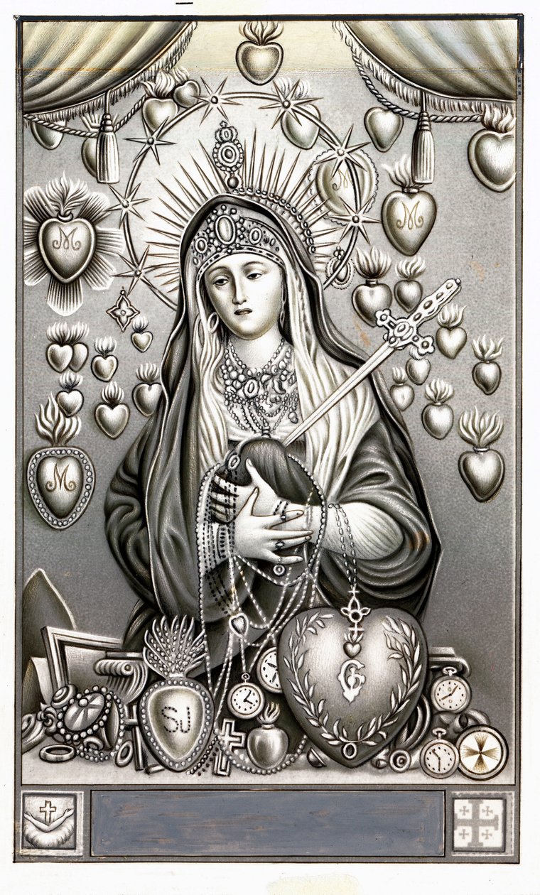 Representation av Jungfrun av smärta, mater dolorosa from bild. Debut av 1900-talets privatsamling av Anonymous Anonymous