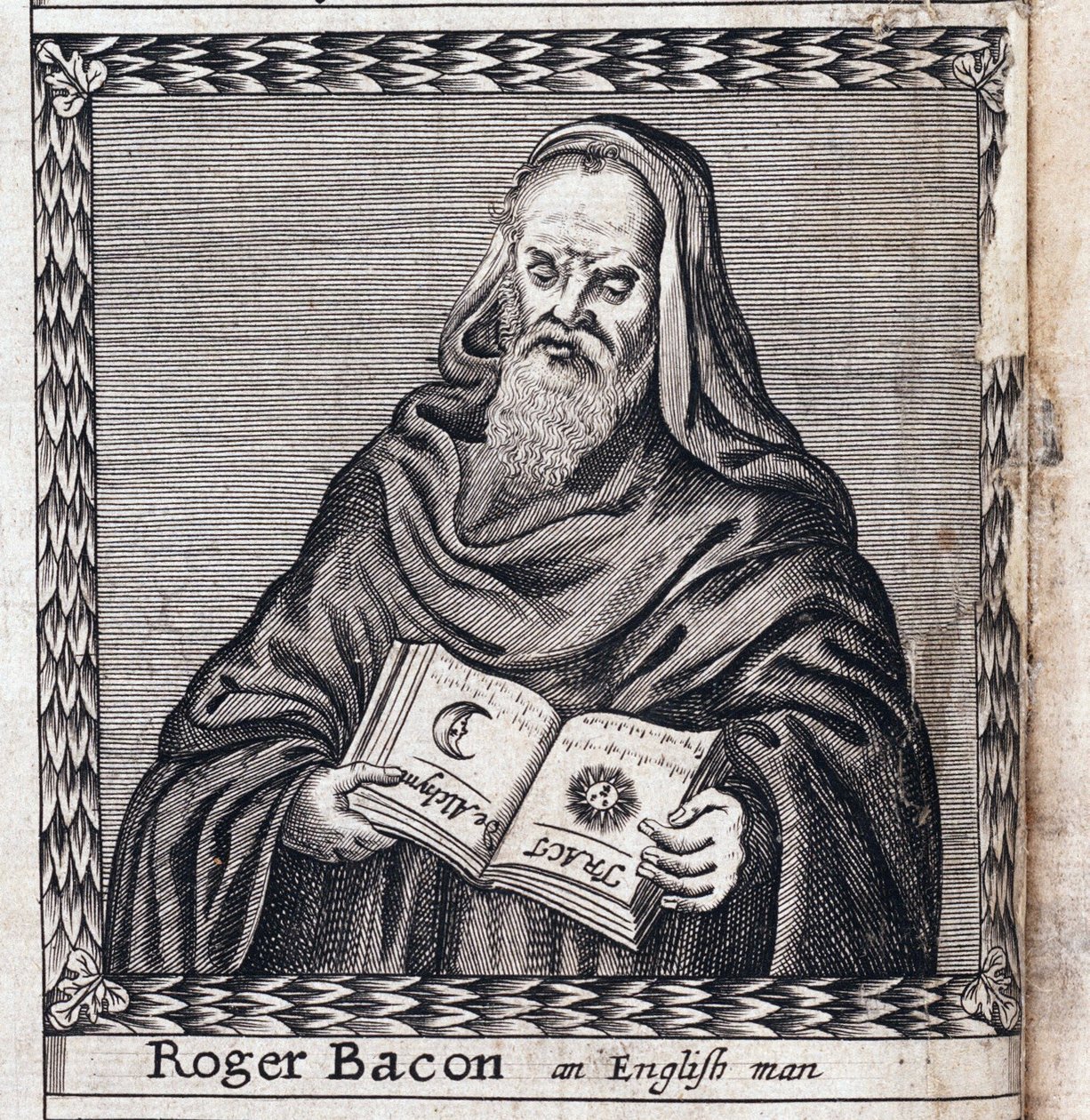 Roger Bacon (1214-1294), med smeknamnet Doctor Mirabilis (Doctor beundransvärd) - Anonymt arbete, gravyr av Anonymous Anonymous
