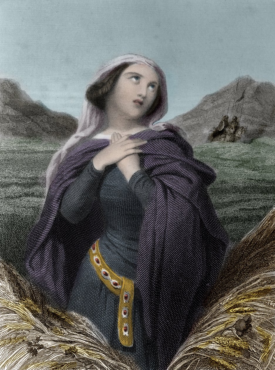 Saint Adelaide eller Adelaide of Burgundy (931-999) - Adelaide of Italy - även kallad Adelaide of Burgundy - i """" The Saintes Femmes""". 1852.”” av Anonymous Anonymous